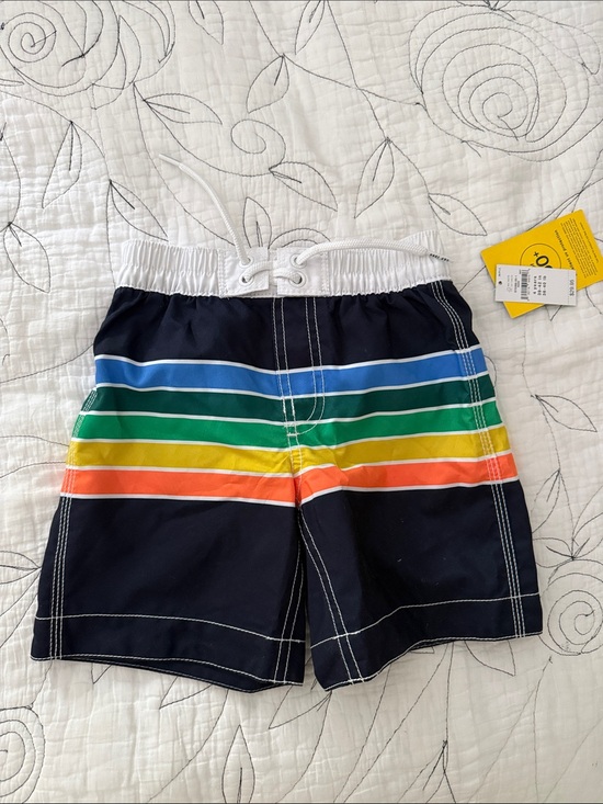 GAP Other - NWT GAP Navy Swim Trunks with Rainbow Stripes